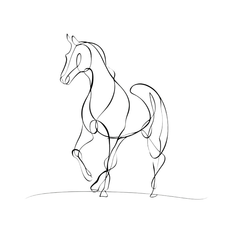 Minimalist Horse Drawing Vinyl Car Decal Sticker – Waterproof & UV-Resistant 6.826666666666667"