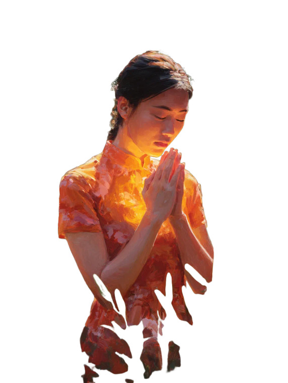 Praying In Garden Vinyl Car Decal Sticker – Waterproof & UV-Resistant 4.1066666666666665"