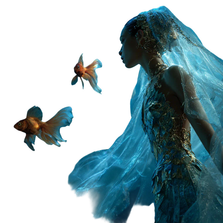 Ethereal Aquatic Goddess Vinyl Car Decal Sticker – Waterproof & UV-Resistant 3.4133333333333336"