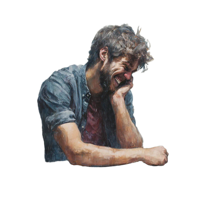 Laughing Man Portrait V2 Vinyl Car Decal Sticker – Waterproof & UV-Resistant 6.826666666666667"