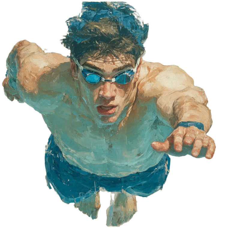 Olympic Swimmer Jump Vinyl Car Decal Sticker – Waterproof & UV-Resistant 3.4133333333333336"