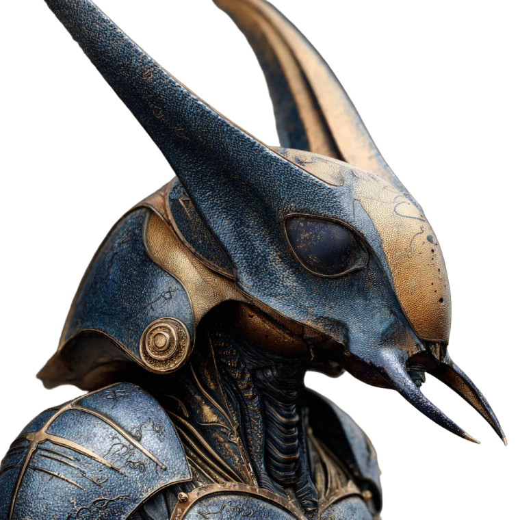 Alien Beetle Humanoid Vinyl Car Decal Sticker – Waterproof & UV-Resistant 3.4133333333333336"