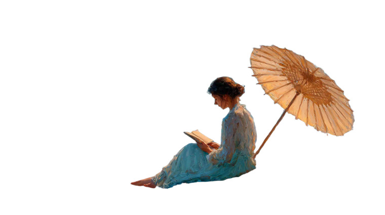 Woman Reading At Beach Vinyl Car Decal Sticker – Waterproof & UV-Resistant 5.4