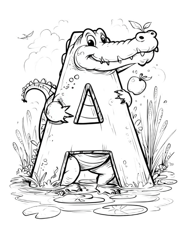 Goofy Alligator A Vinyl Car Decal Sticker – Waterproof & UV-Resistant 8.106666666666667"