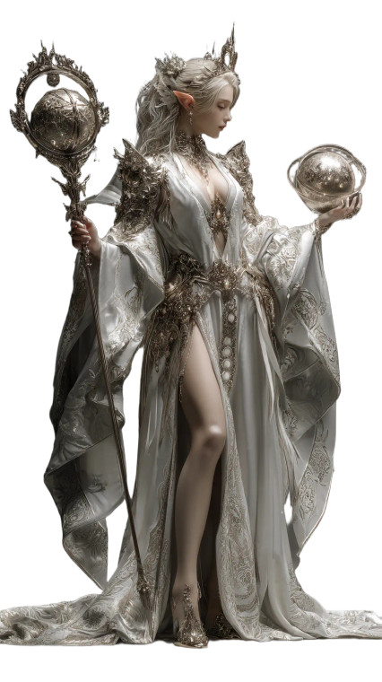 Elf Priestess V3 Vinyl Car Decal Sticker – Waterproof & UV-Resistant 4.8533333333333335"