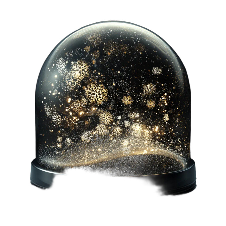 Golden Snow Globe Vinyl Car Decal Sticker – Waterproof & UV-Resistant 6.826666666666667"