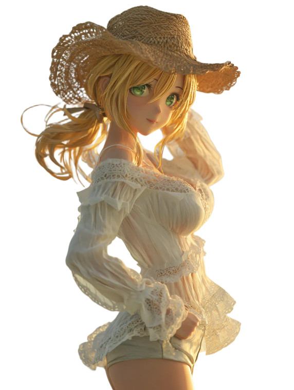 Anime Beach Girl V21 Vinyl Car Decal Sticker – Waterproof & UV-Resistant 8.213333333333333"