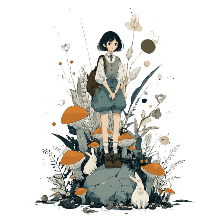 Anime Forest Girl Vinyl Car Decal Sticker – Waterproof & UV-Resistant 3.4133333333333336"