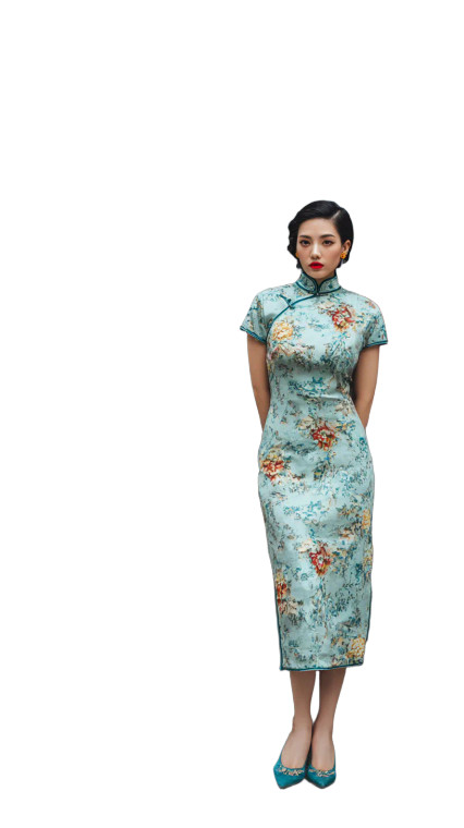 Woman In Cheongsam Vinyl Car Decal Sticker – Waterproof & UV-Resistant 4.8533333333333335"