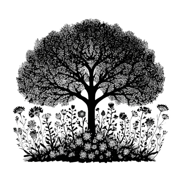 Gorey Silhouette Tree Vinyl Car Decal Sticker – Waterproof & UV-Resistant 3.4133333333333336"