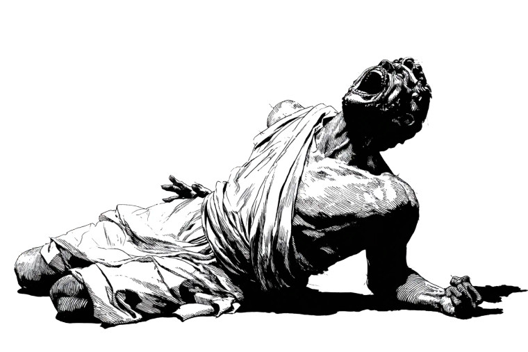 Ancient Greek Screaming Vinyl Car Decal Sticker – Waterproof & UV-Resistant 2.986666666666667"