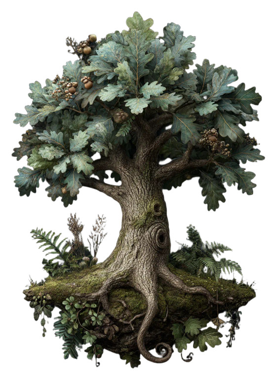 Old Oak Illustration Vinyl Car Decal Sticker – Waterproof & UV-Resistant 8.533333333333333"