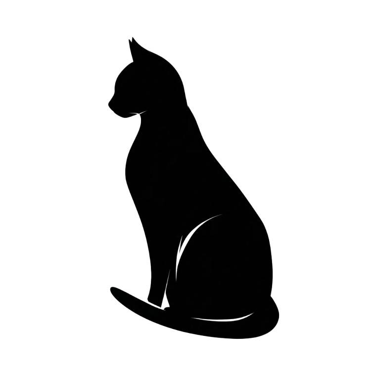 Silhouette Cat V5 Vinyl Car Decal Sticker – Waterproof & UV-Resistant 3.4133333333333336"