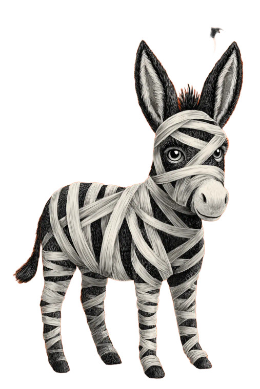 Mummy Donkey Halloween Vinyl Car Decal Sticker – Waterproof & UV-Resistant 4.4