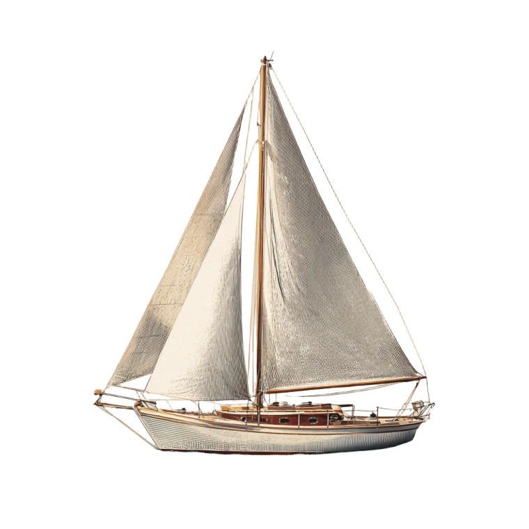 Vintage Sailboat Illustration V2 Vinyl Car Decal Sticker – Waterproof & UV-Resistant 6.826666666666667"