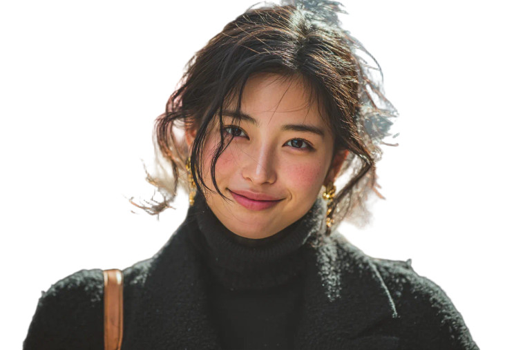Japanese Woman Smiling V24 Vinyl Car Decal Sticker – Waterproof & UV-Resistant 2.986666666666667"
