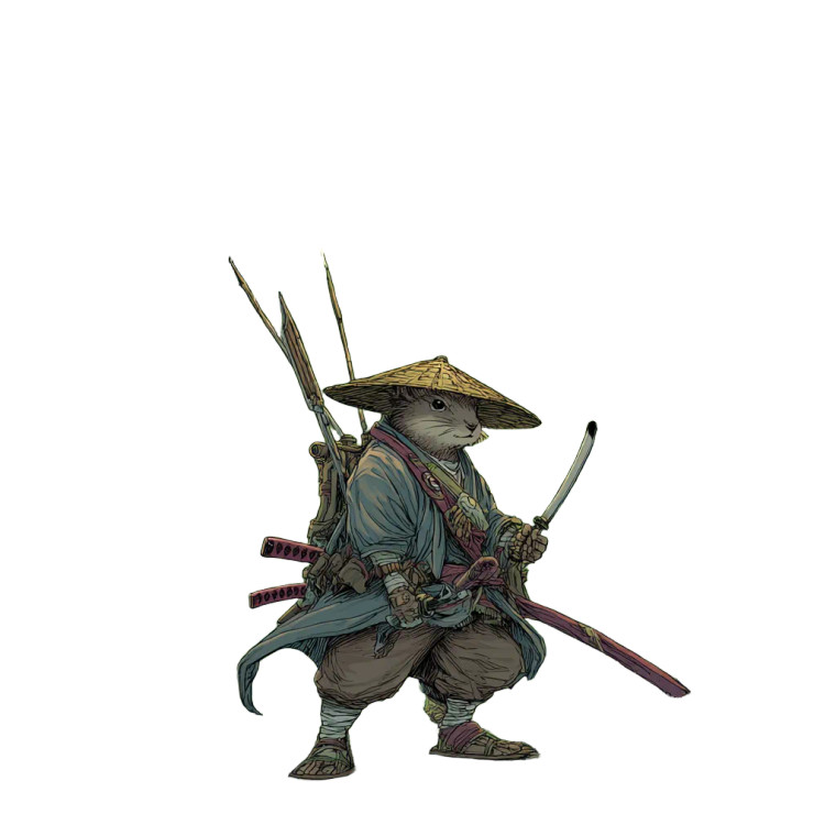 Squirrel Samurai V2 Vinyl Car Decal Sticker – Waterproof & UV-Resistant 3.4133333333333336"