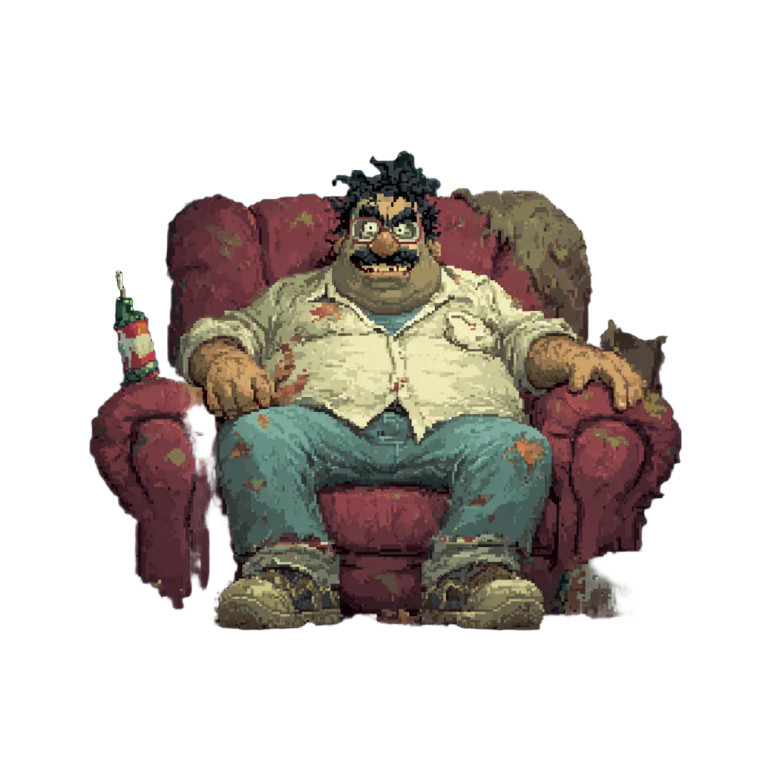 Evil Lounging Man Vinyl Car Decal Sticker – Waterproof & UV-Resistant 3.4133333333333336"