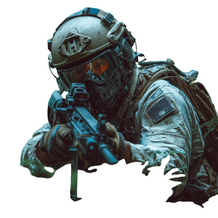 Airsoft Player Vinyl Car Decal Sticker – Waterproof & UV-Resistant 3.4133333333333336"