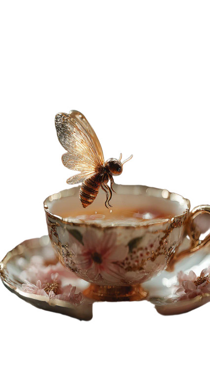 Tiny Fairy Teacup Vinyl Car Decal Sticker – Waterproof & UV-Resistant 4.8533333333333335"