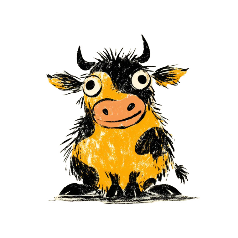 Whimsical Baby Cow Vinyl Car Decal Sticker – Waterproof & UV-Resistant 3.4133333333333336"