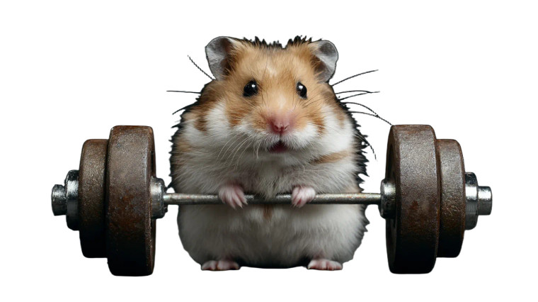 Gym Hamster V4 Vinyl Car Decal Sticker – Waterproof & UV-Resistant 2.72"
