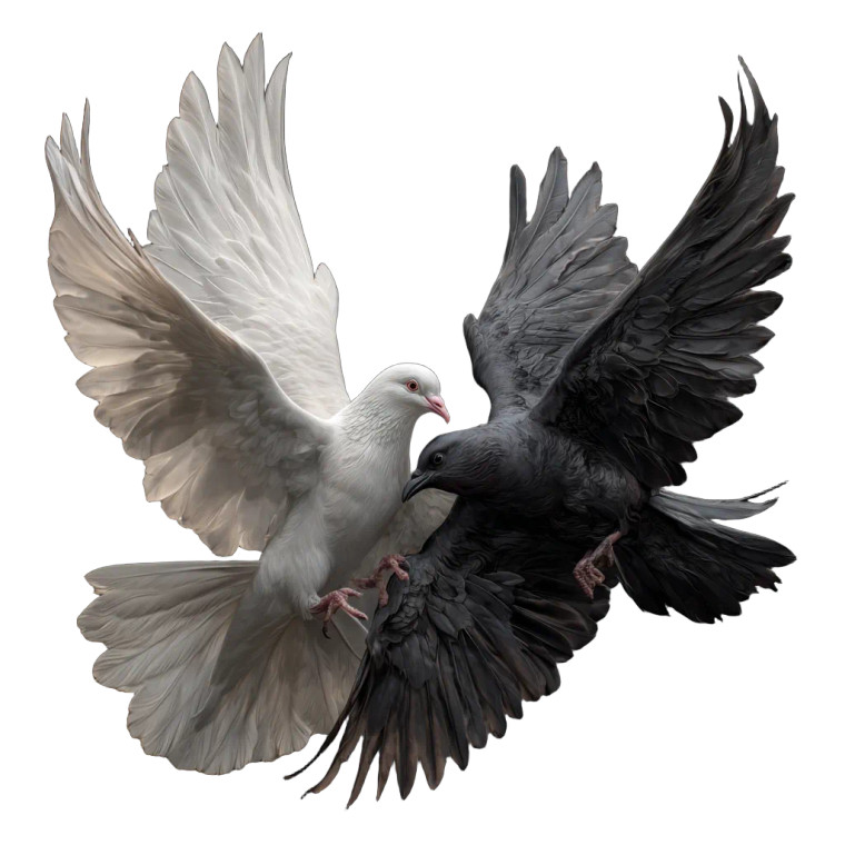 Dove Vs Raven Vinyl Car Decal Sticker – Waterproof & UV-Resistant 3.4133333333333336"