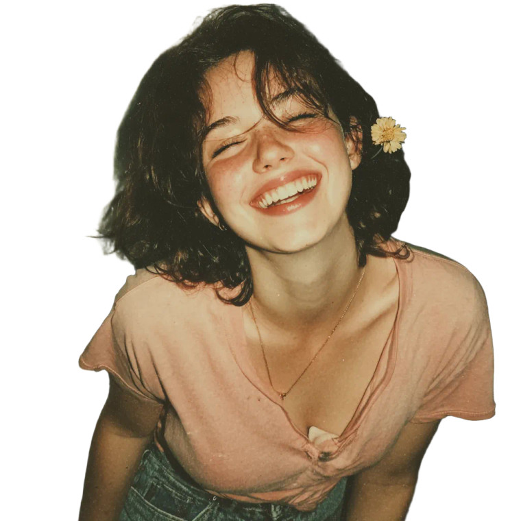 Smiling Girl V11 Vinyl Car Decal Sticker – Waterproof & UV-Resistant 3.4133333333333336"