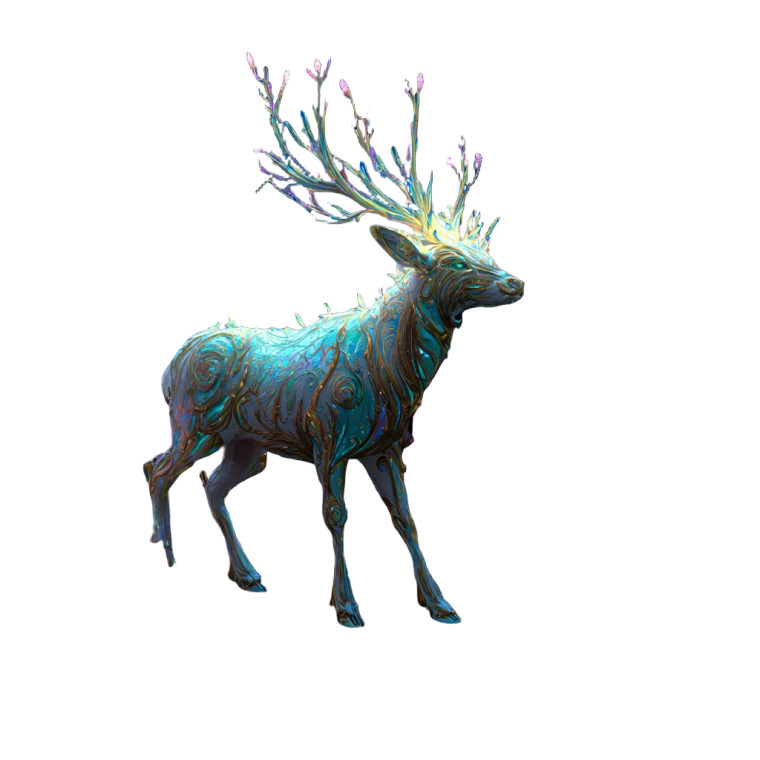 Ethereal Winged Deer Vinyl Car Decal Sticker – Waterproof & UV-Resistant 3.4133333333333336"