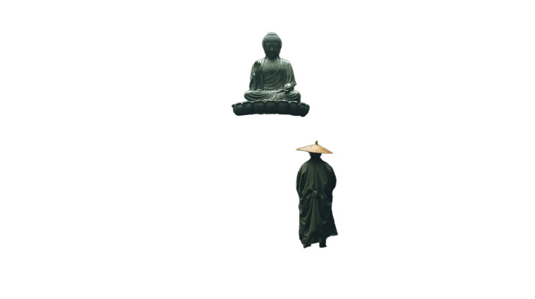 Zen Contemplation Vinyl Car Decal Sticker – Waterproof & UV-Resistant 2.72"