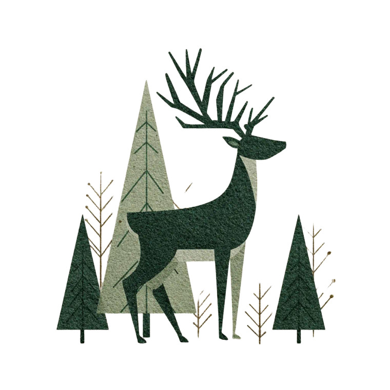 Geometric Reindeer Silhouette Vinyl Car Decal Sticker – Waterproof & UV-Resistant 3.4133333333333336"