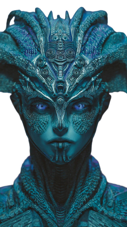 Biomechanical Chimera Portrait Vinyl Car Decal Sticker – Waterproof & UV-Resistant 9.706666666666667"