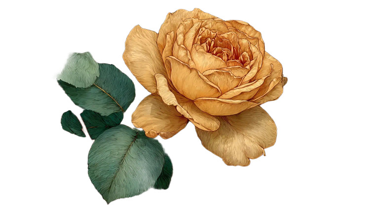 Golden Blooming Rose Vinyl Car Decal Sticker – Waterproof & UV-Resistant 5.4