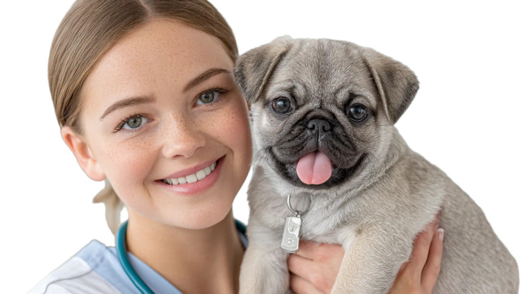 Pug At Vet V2 Vinyl Car Decal Sticker – Waterproof & UV-Resistant 5.4