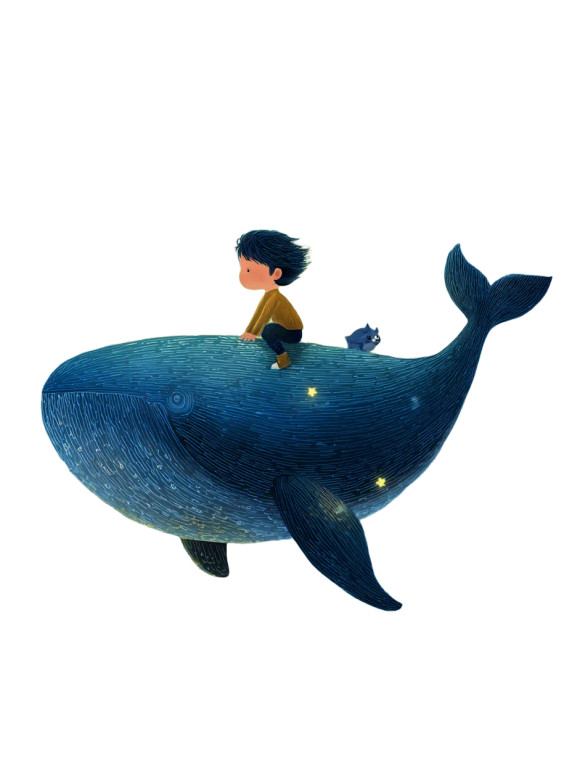 Boy On Whale V2 Vinyl Car Decal Sticker – Waterproof & UV-Resistant 4.1066666666666665"