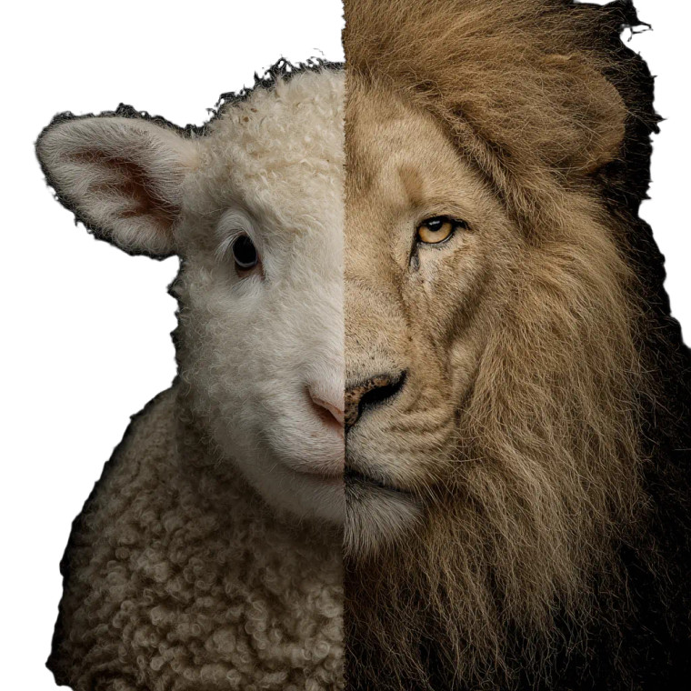 Lamb And Lion Vinyl Car Decal Sticker – Waterproof & UV-Resistant 3.4133333333333336"