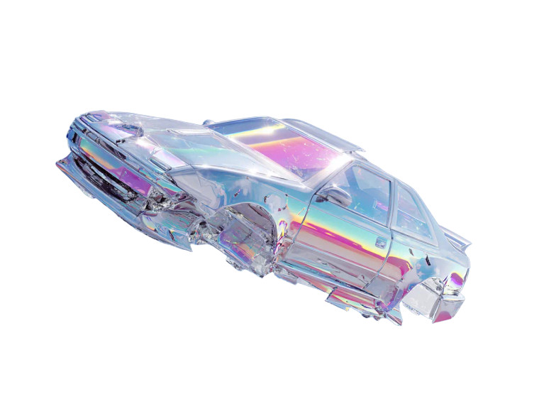 Iridescent Floating Car Vinyl Car Decal Sticker – Waterproof & UV-Resistant 6.1866666666666665"