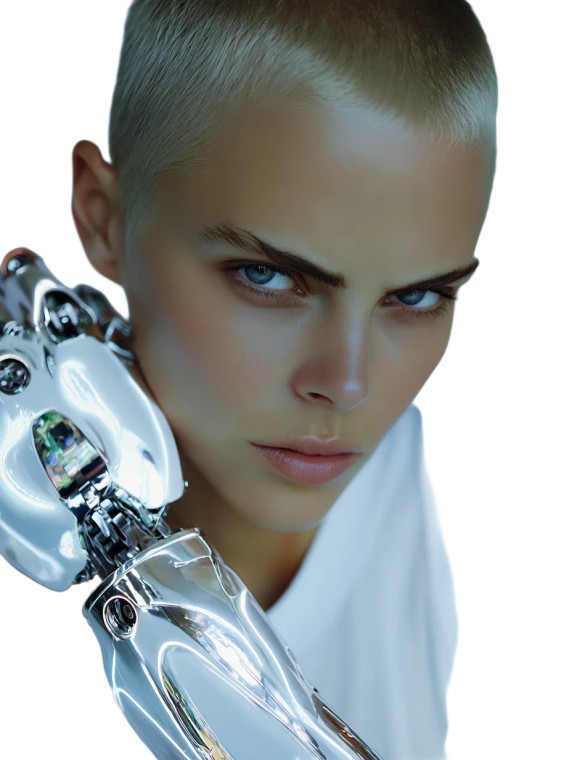 Androgynous Runway Model Vinyl Car Decal Sticker – Waterproof & UV-Resistant 8.213333333333333"