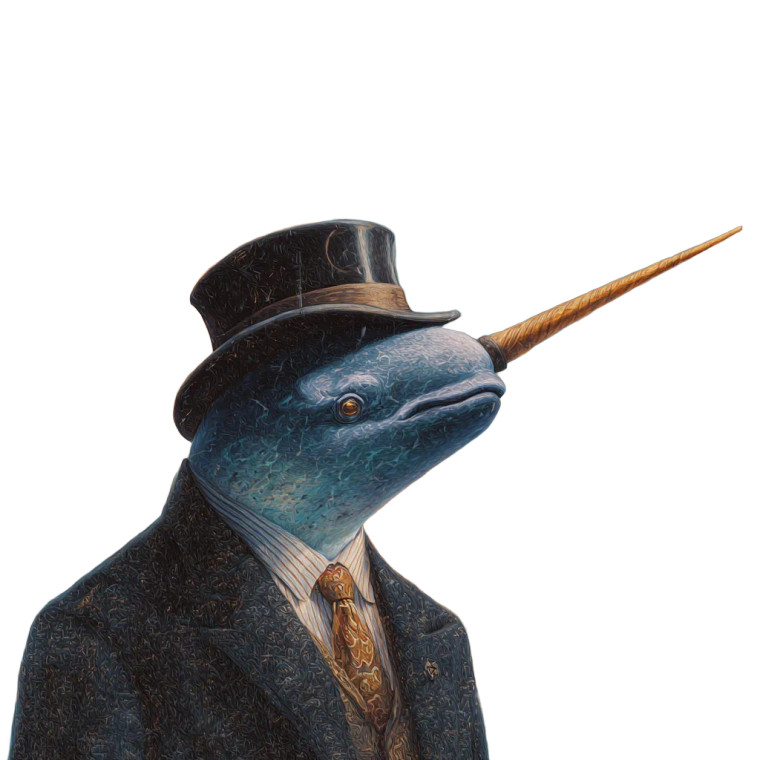 Surreal Narwhal Vinyl Car Decal Sticker – Waterproof & UV-Resistant 3.4133333333333336"