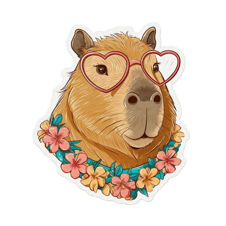 Cute Capybara Sticker V2 Vinyl Car Decal Sticker – Waterproof & UV-Resistant 3.4133333333333336"