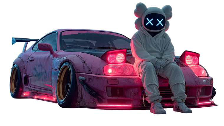 Kaws On Drift Car Vinyl Car Decal Sticker – Waterproof & UV-Resistant 2.72"