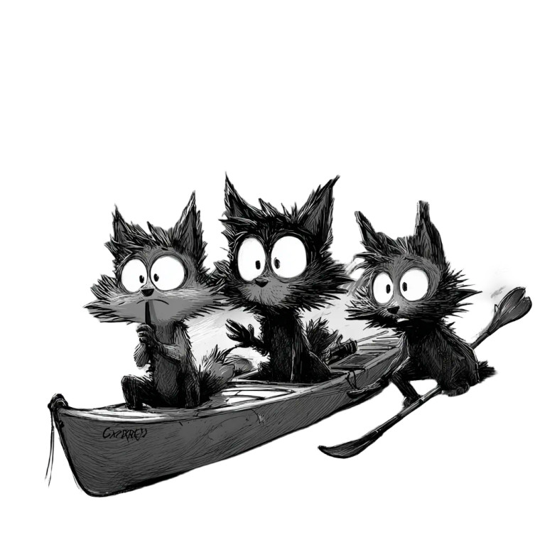 Foxes' Kayak Heist Vinyl Car Decal Sticker – Waterproof & UV-Resistant 3.4133333333333336"