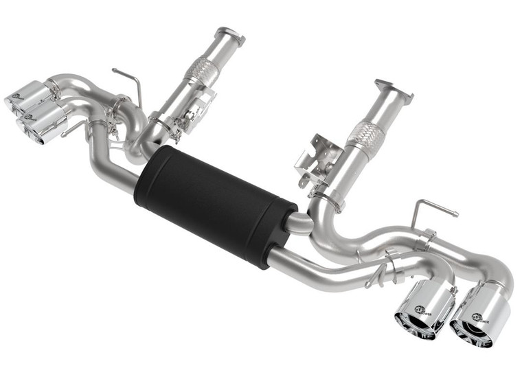 Agressive & Loud Cat-Back Exhaust: for Chevy Corvette 2020-2022 | AFE Power Stainless Steel Kit with Quad Exit Tips