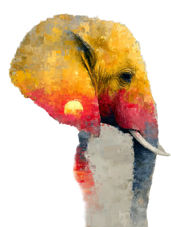 African Elephant Fantasy V2 Vinyl Car Decal Sticker – Waterproof & UV-Resistant 8.213333333333333"