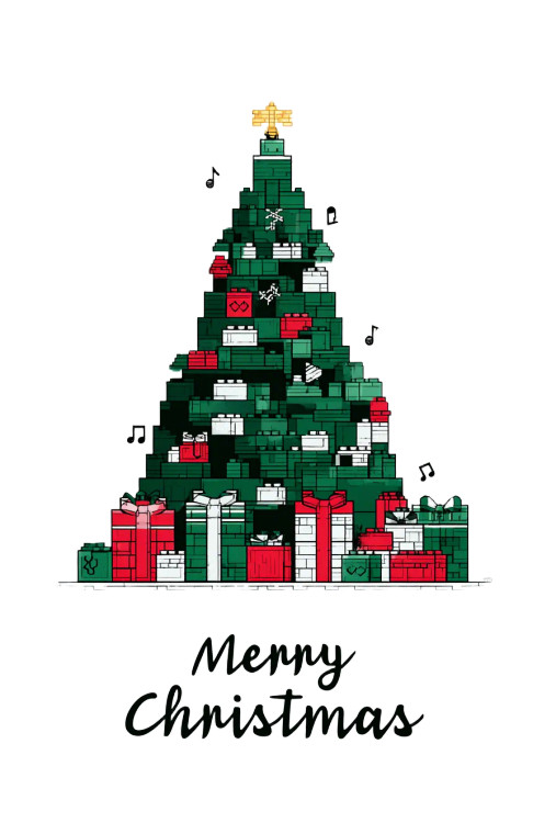 Lego Christmas Tree Vinyl Car Decal Sticker – Waterproof & UV-Resistant 4.4