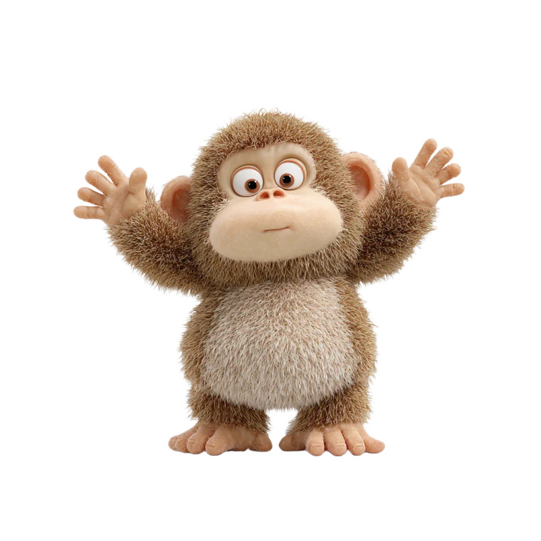 Cute Monkey Character Vinyl Car Decal Sticker – Waterproof & UV-Resistant 3.4133333333333336"