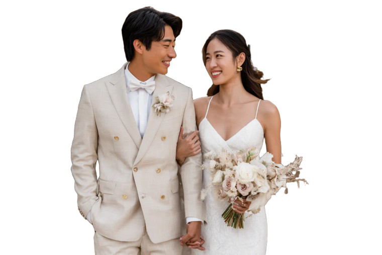 Asian Wedding Couple V3 Vinyl Car Decal Sticker – Waterproof & UV-Resistant 5.97333333333333