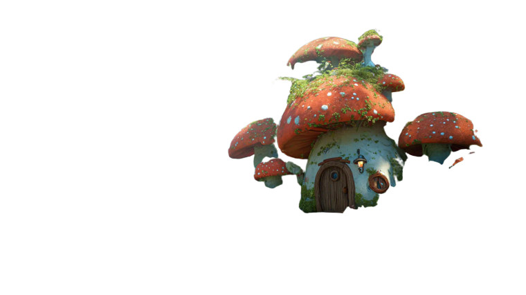 Smurf Mushroom Village Vinyl Car Decal Sticker – Waterproof & UV-Resistant 2.72"