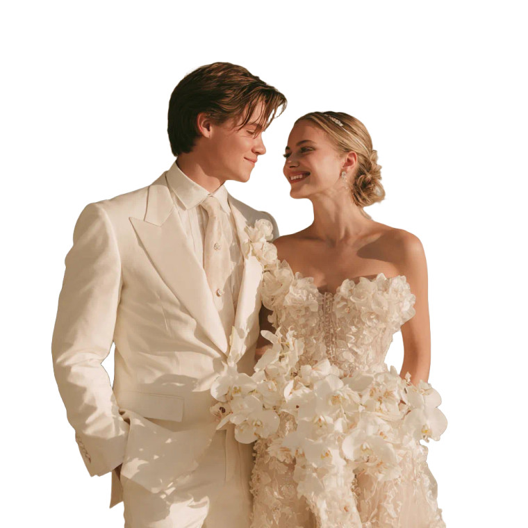 Wedding Couple V15 Vinyl Car Decal Sticker – Waterproof & UV-Resistant 3.4133333333333336"