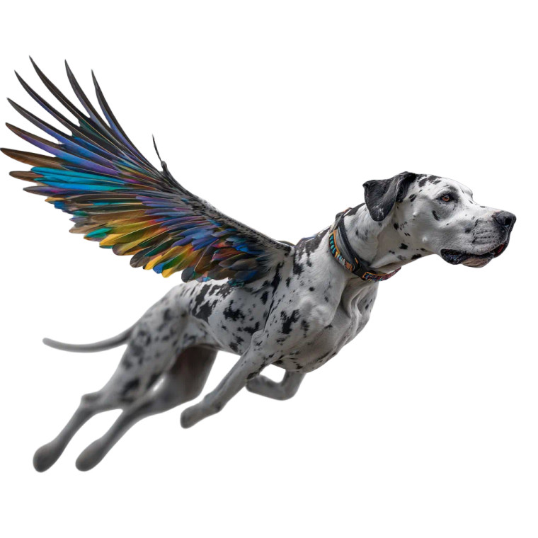 Rainbow-Winged Great Dane Vinyl Car Decal Sticker – Waterproof & UV-Resistant 6.826666666666667"